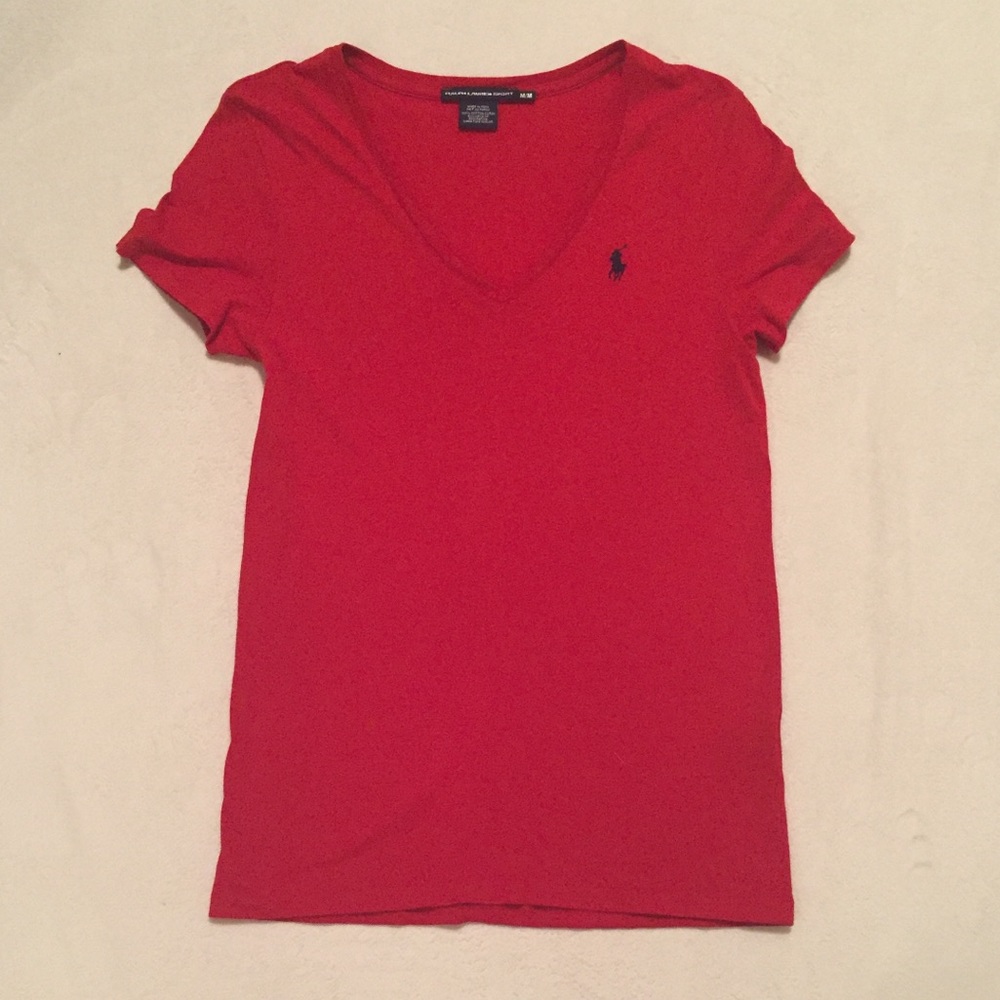Red Ralph Lauren Polo V Neck